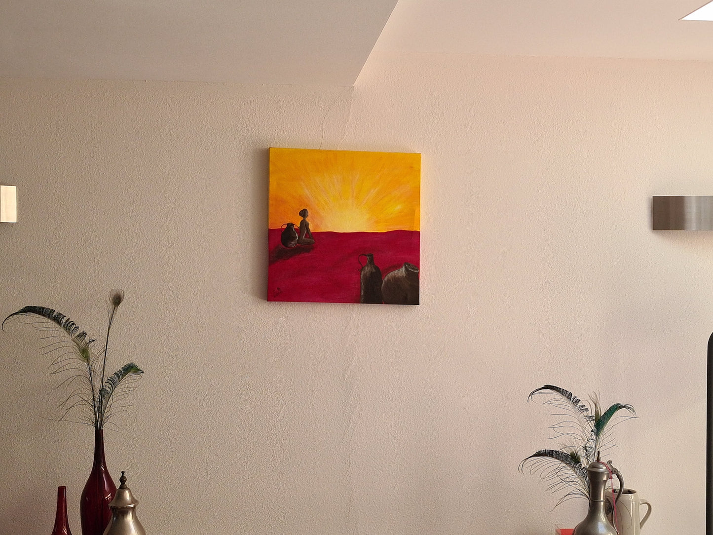 De zon met de Afrikaanse meisje